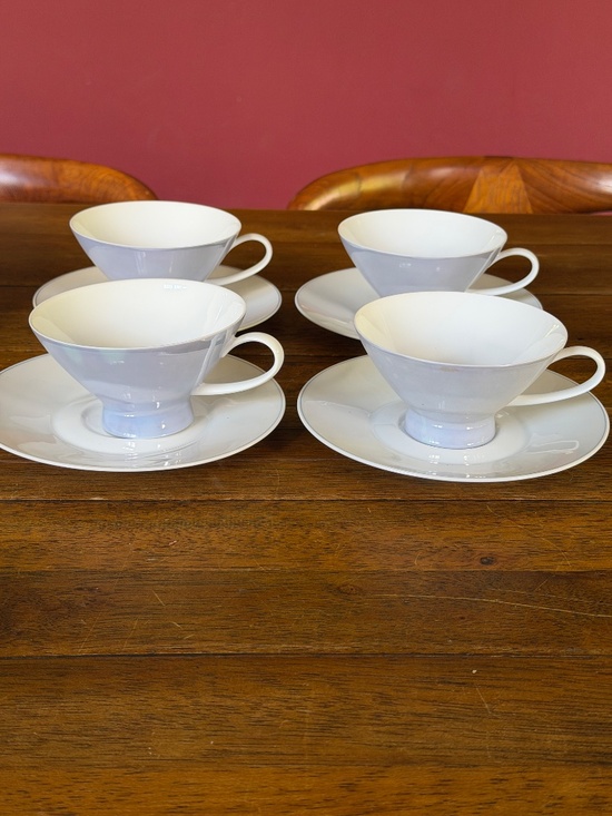 Rosenthal Other - Rosenthal China Raymond Loewy Crystalline Blue Teacups & Saucers (set of 4)